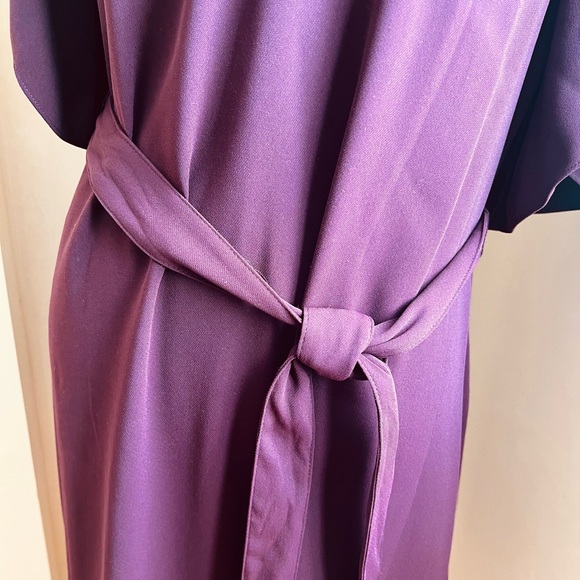 BURGUNDY HALSTON DRESS - Picture 3 of 4